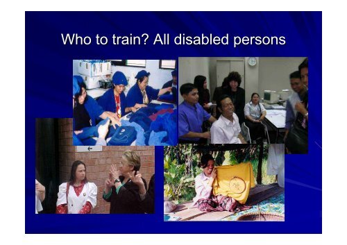 A new commitment: Skills training for people with disabilities