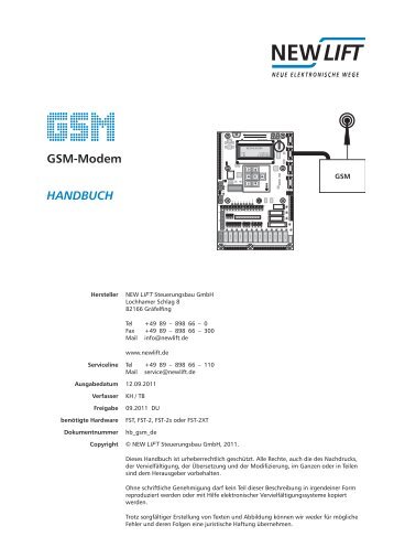 GSM-Modem HandbucH - New Lift