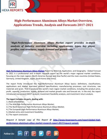 High-Performance Aluminum Alloys Market Overview, Applications Trends, Analysis and Forecasts 2017-2021