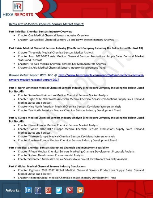 Medical Chemical Sensors Market Overview, Applications Trends, Analysis and Forecasts 2017-2021