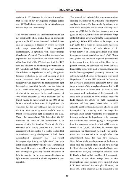 Biomass yields, radiation interception and radiation use efficiency as influenced by seed rate in a cereal/legume intercropping system