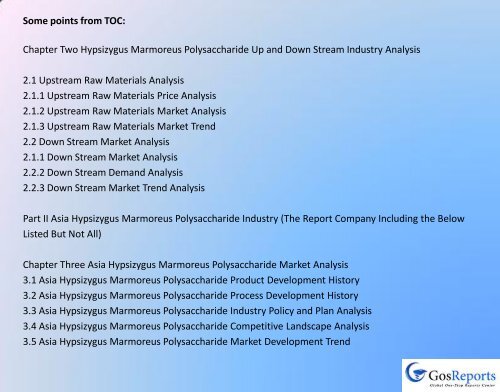 Global Hypsizygus Marmoreus Polysaccharide Market Research Report 2018