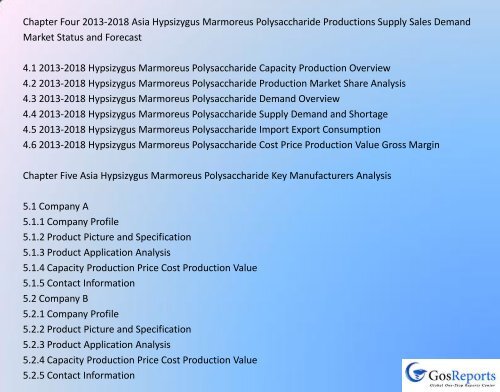 Global Hypsizygus Marmoreus Polysaccharide Market Research Report 2018