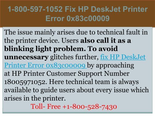 Call +1-800-597-1052 Fix HP DeskJet Printer Error 0x83c00009