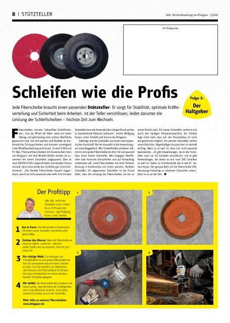 Gelb. Die Kundenzeitung von Klingspor - Ausgabe 1|2018