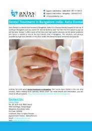 Dental Treatment in Bangalore India- Axiss Dental