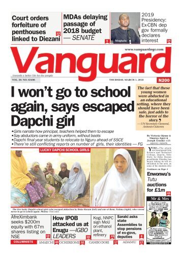 01032018 - I won't go to school again, says escaped Dapchi girl