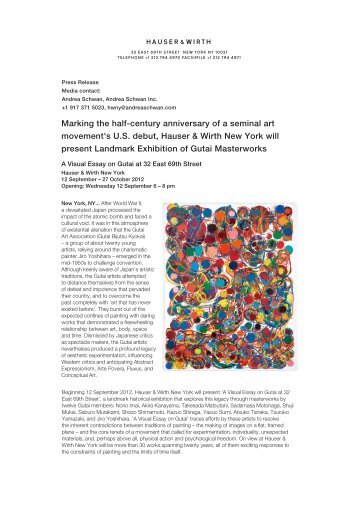 Press Release - Hauser & Wirth