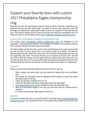 Custom 2017 Philadelphia Eagles championship ring