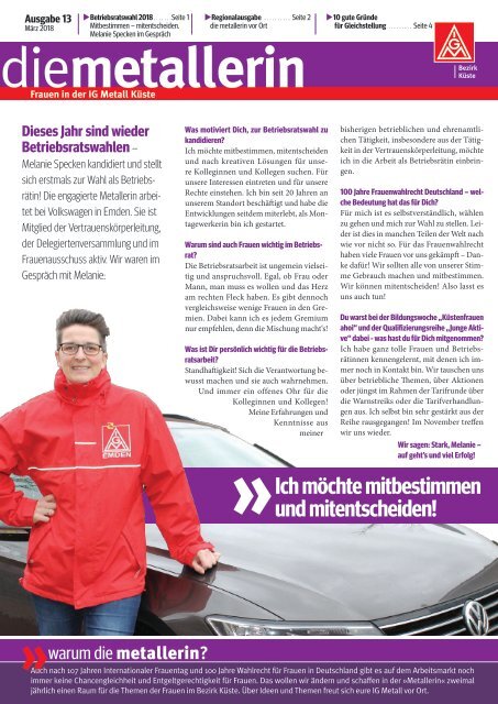 die metallerin 13 - Regionalausgabe Emden