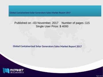 Global Containerized Solar Generators Sales Market Report 2017