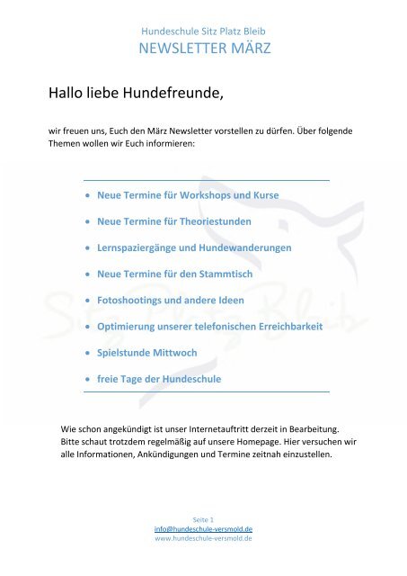 Newsletter März