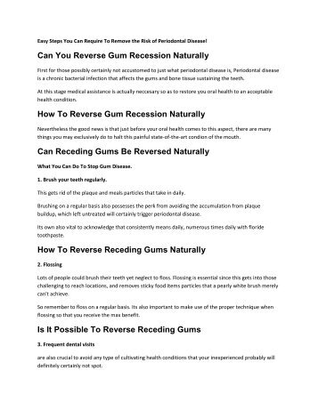 How To Reverse Receding Gums Naturally