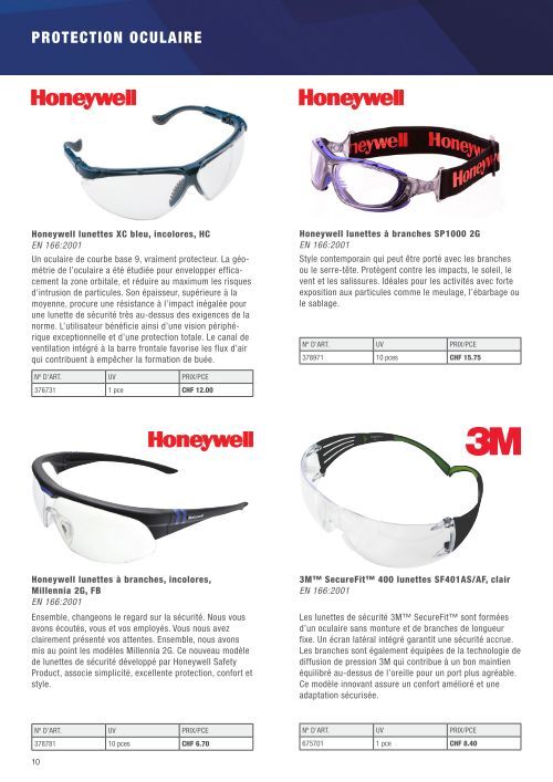 Lunettes de protection anti-buée et anti-rayures XC Honeywell®