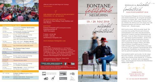 Die Fontane-Festspiele 2018 - Absolut FONTASTISCH