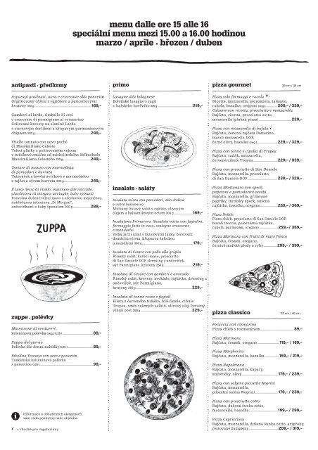 Siesta menu