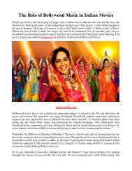 The Role of Bollywood Music in Indian Movies