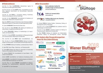 Wiener Bluttage 2018 Programm Bartelt