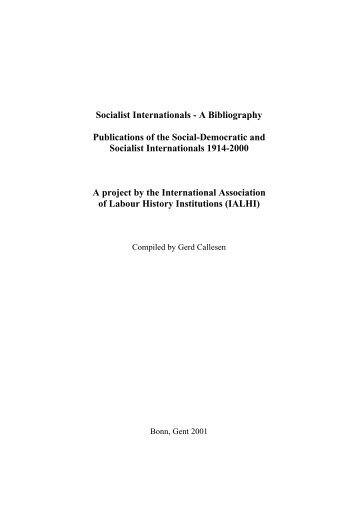 Socialist Internationals - a Bibliography - Bibliothek der Friedrich ...