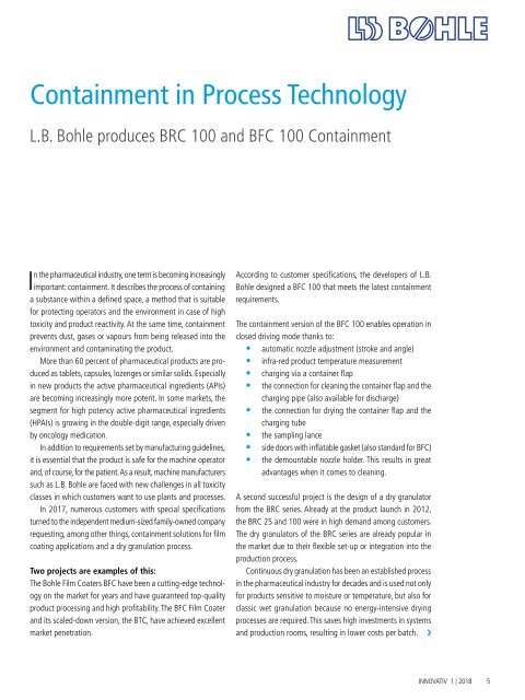 L.B. Bohle Innovativ 01/2018 EN