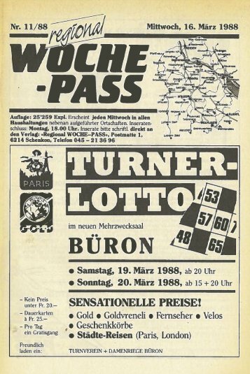 Woche-Pass | KW 11 | 16. März 1988