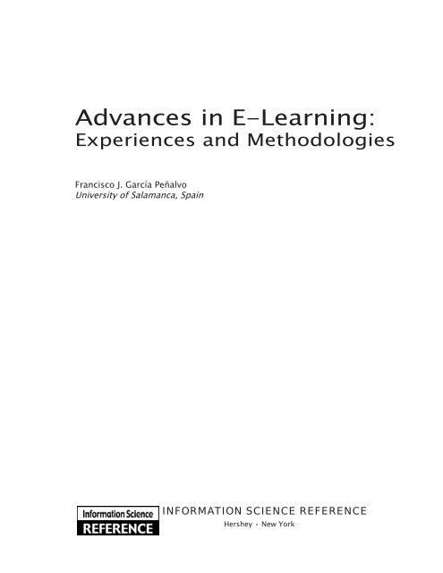 Advances in E-learning-Experiences and Methodologies
