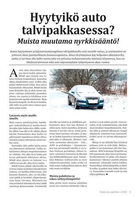 Kuljetus & Logistiikka 1 / 2018