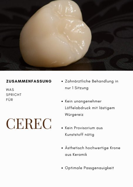 Eine Keramikkrone in nur 1 Sitzung mit CEREC Spezialreport