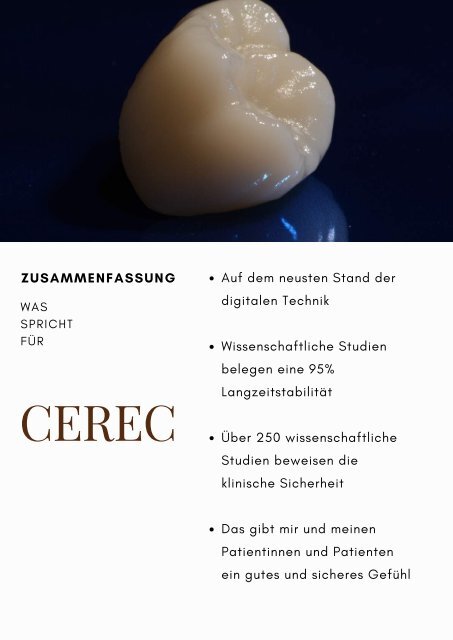 Eine Keramikkrone in nur 1 Sitzung mit CEREC Spezialreport