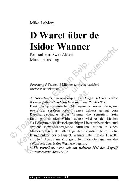 D Waret über de Isidor W. (ZH)