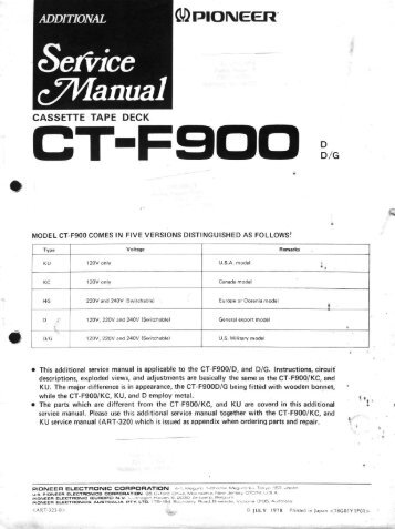 PIONEER CT-F900