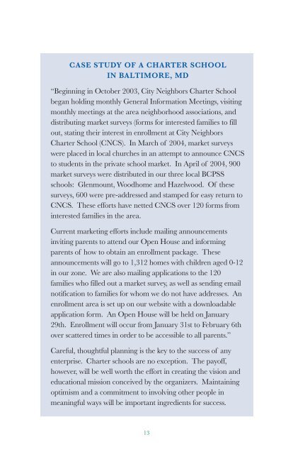 The 21st Century Charter Schools Initiative