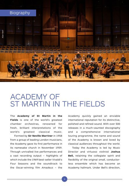 CAMA presents Academy of St Martin in the Fields with Joshua Bell / Wednesday, March 14, 2018, International Series at The Granada Theatre, 8:00 PM