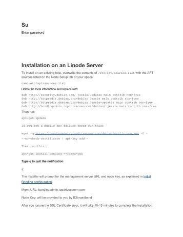 Installation on an Linode Server