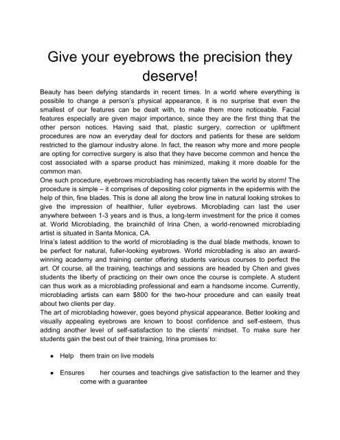 10 Give your eyebrows the precision they deserve