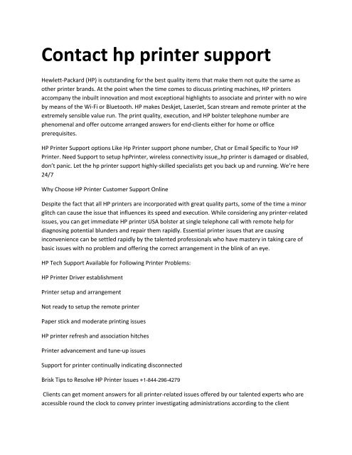 Contact hp printer support  blog 1