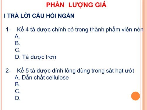 BG Kỹ thuật Bào chế viên nén