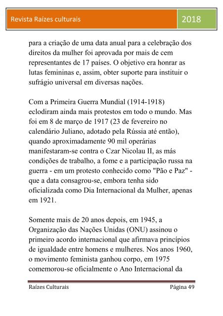 Revista Raizes culturais março 2018