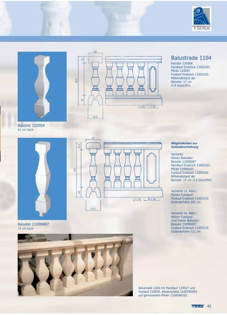 TRAX Bauelemente - Betonwerkstein nach Maß