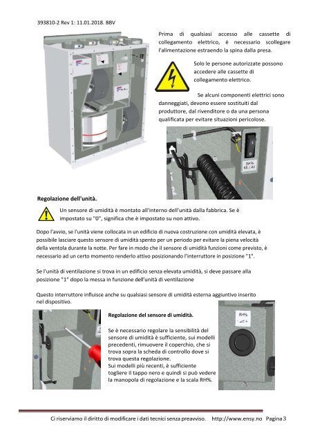 MANUALE USO E INSTALLAZIONE ENSY AHU 200 H - V (