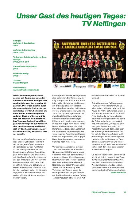 Ausgabe 8 - Saison 2017/2018 - FRISCH AUF Frauen Magazin "LATTENKNALLER"