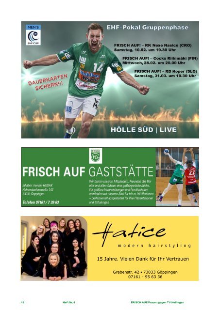 Ausgabe 8 - Saison 2017/2018 - FRISCH AUF Frauen Magazin "LATTENKNALLER"