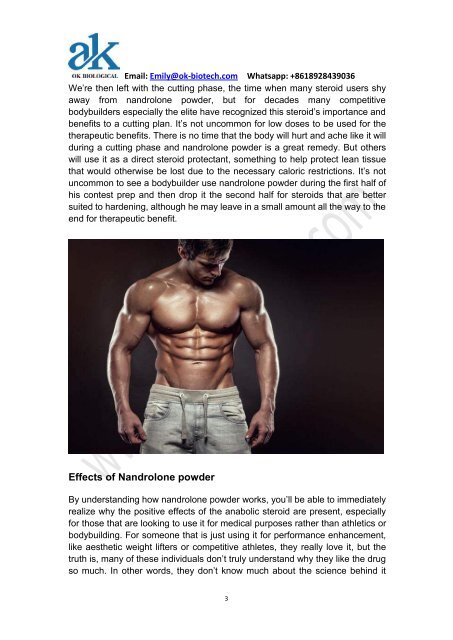 Why would an athlete take nandrolone powder?