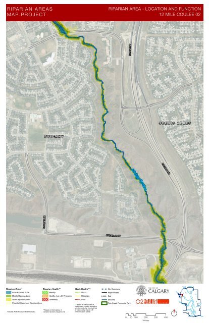 Twelve Mile Coulee and other major Calgary Riparian Maps prepared by O2 2012