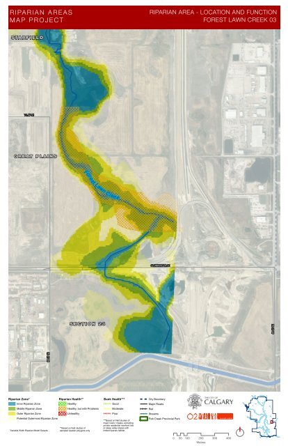 Twelve Mile Coulee and other major Calgary Riparian Maps prepared by O2 2012