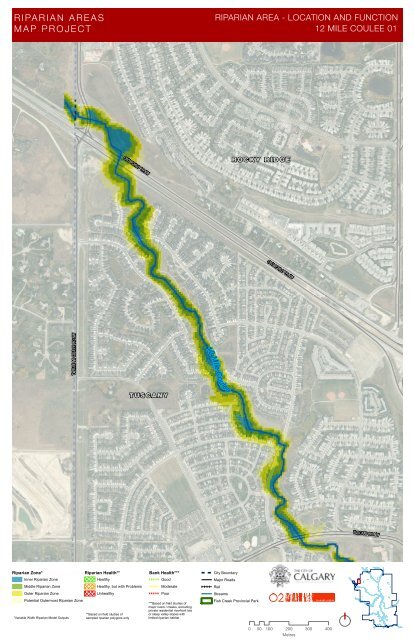 Twelve Mile Coulee and other major Calgary Riparian Maps prepared by O2 2012