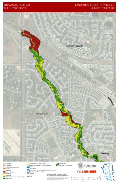 Twelve Mile Coulee and other major Calgary Riparian Maps prepared by O2 2012