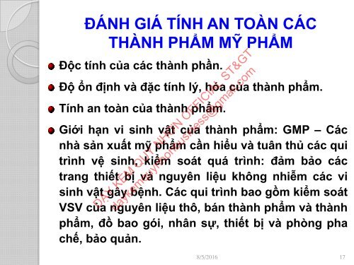 BG MỸ PHẨM VŨ THỊ THU GIANG - BM. BÀO CHẾ (2016)