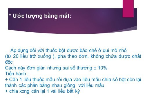 Kỹ thuật bào chế thuốc bột & viên tròn