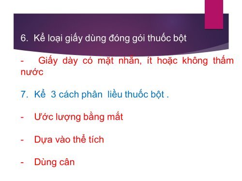 Kỹ thuật bào chế thuốc bột & viên tròn